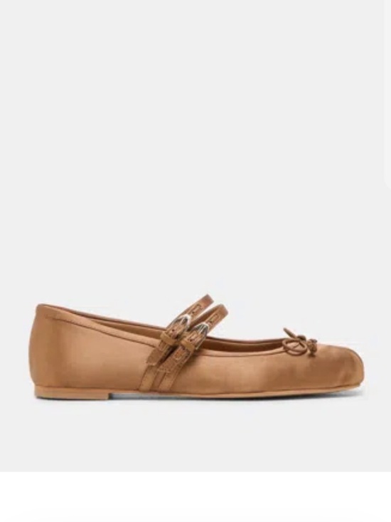 Dolce Vita Shoes - Dolce Vita Gibsen Ballet Flats Mid Brown Satin…new without box